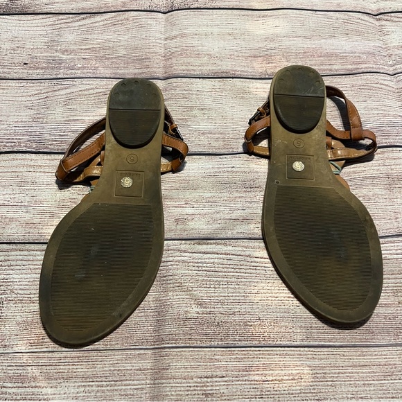 Tan & Blue Dolce Vita Boho Style Flip Flop Sandals, Size 5 - Picture 5 of 5